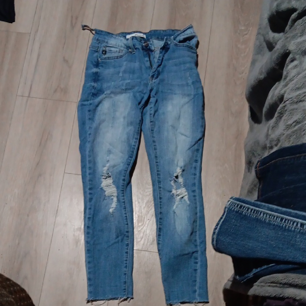 Women's Blue Distressed Jeans